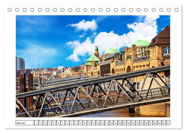 Produktbild: Hamburg sehen, f&uuml;hlen und lieben (Tischkalender 2026 DIN A5 quer), CALVENDO Monatskalender