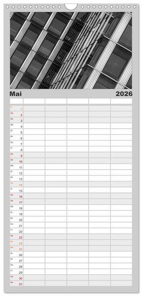 Produktbild: Familienplaner 2026 - Architektur - Fassaden im Detail 2026 mit 5 Spalten (Wandkalender, 21 x 45 cm) CALVENDO