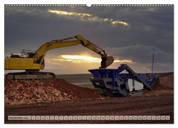 Produktbild: Bagger im Einsatz (Wandkalender 2026 DIN A2 quer), CALVENDO Monatskalender
