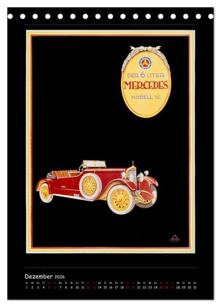 Produktbild: Historische Automobilplakate (Tischkalender 2026 DIN A5 hoch), CALVENDO Monatskalender