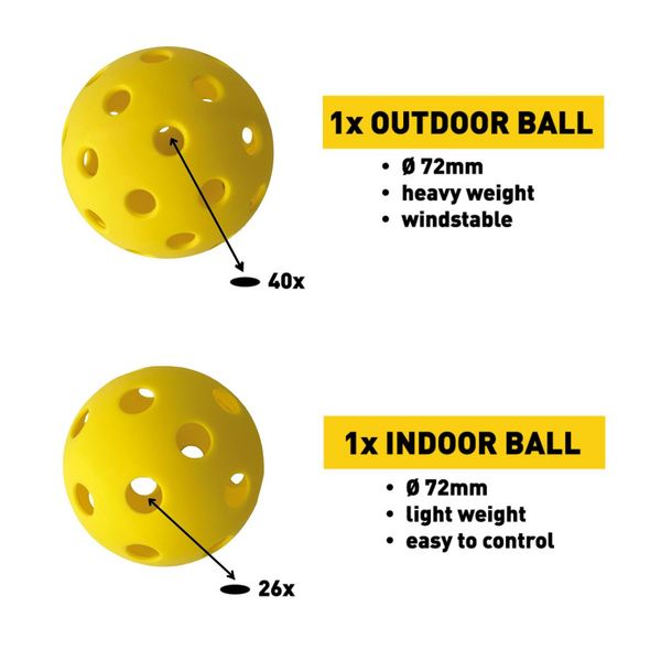 Produktbild: Schildkr&ouml;t 970160 - Pickleball Set mit 2 Schl&auml;gern, 2 B&auml;lle und Tasche