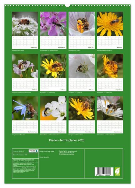 Produktbild: Bienen-Terminplaner 2026 (hochwertiger Premium Wandkalender 2026 DIN A2 hoch), Kunstdruck in Hochglanz