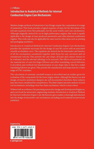 Produktbild: Introduction to Analytical Methods for Internal Combustion Engine Cam Mechanisms