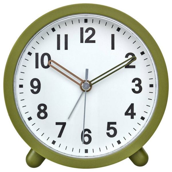 Produktbild: TFA Dostmann 60.1043.04 Quarz Wecker Oliv, Gr&uuml;n Alarmzeiten 1 Leisegang-Uhrwerk
