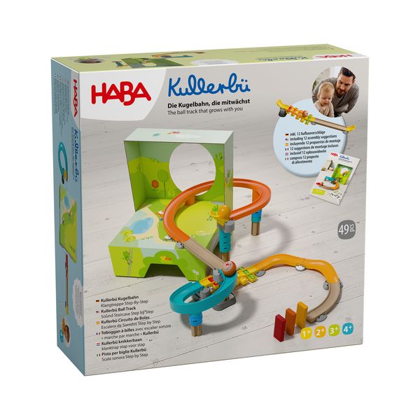 Produktbild: HABA 2013383001 - Kullerb&uuml;, Kugelbahn Klangtreppe Step by Step, 39-teilig