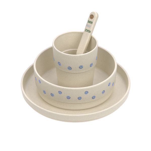 Produktbild: Dish Set PP/Cellulose Happy Rascals Smile sky blue