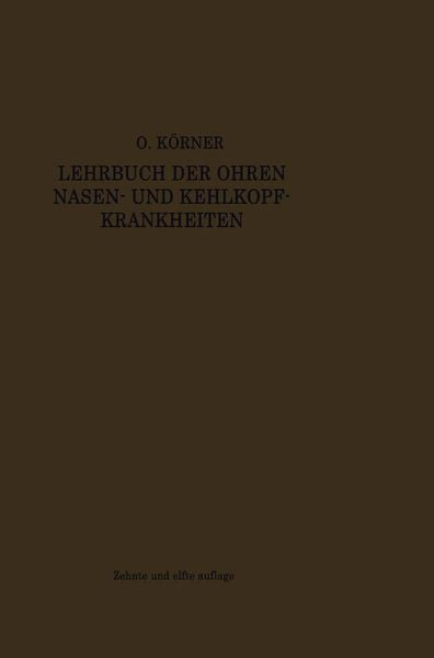 Produktbild: Lehrbuch der Ohren-, Nasen- und Kehlkopf-Krankheiten