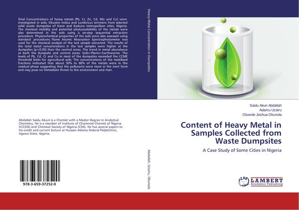 Produktbild: Content of Heavy Metal in Samples Collected from Waste Dumpsites