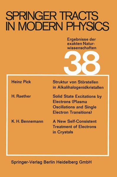 Produktbild: Springer Tracts in Modern Physics