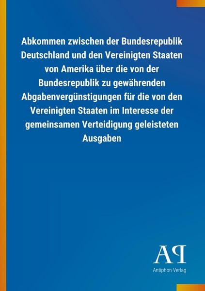 Produktbild: Abkommen zwischen der Bundesrepublik Deutschland und den Ver