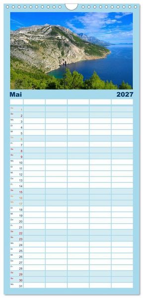 Produktbild: Familienplaner 2027 - Makarska Riviera - Malerische Urlaubsorte in Dalmatien mit 5 Spalten (Wandkalender, 21 x 45 cm) CALVENDO