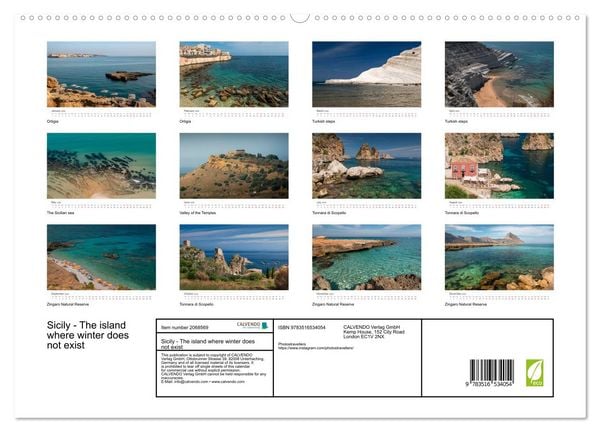 Produktbild: Sicily - The island where winter does not exist (High Quality Premium Wall Calendar 2026 DIN A2 landscape),CALVENDO 12 Month Wall Calendar