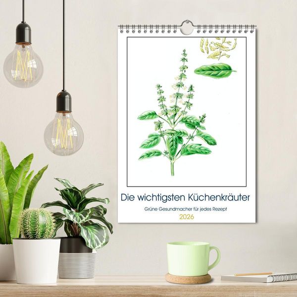 Produktbild: Die wichtigsten K&uuml;chenkr&auml;uter (Wandkalender 2026 DIN A4 hoch), CALVENDO Monatskalender