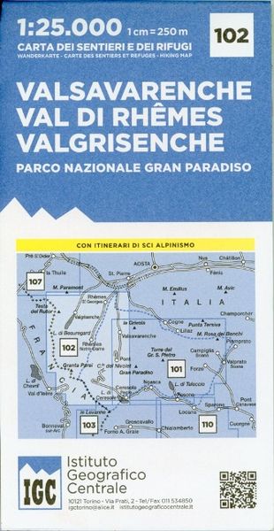Produktbild: IGC Italien 1 : 25 000 Wanderkarte 102 Valsavarenche