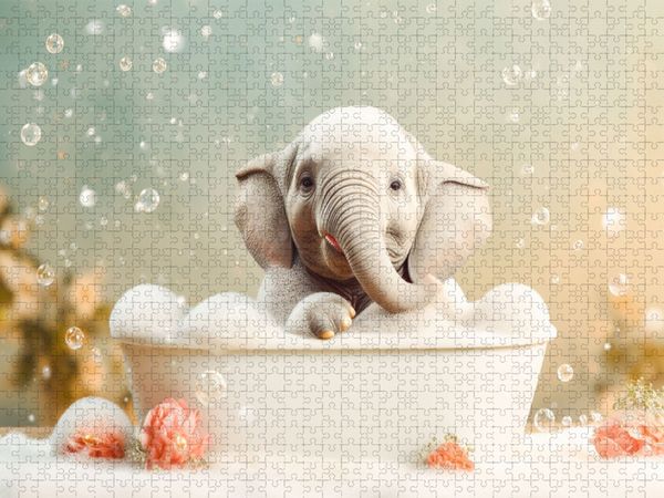 Produktbild: CALVENDO Puzzle ... in der Badewanne | 1000 Teile Lege-Gr&ouml;&szlig;e 64x48cm Foto-Puzzle f&uuml;r gl&uuml;ckliche Stunden