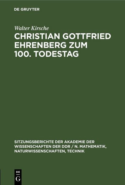Produktbild: Christian Gottfried Ehrenberg zum 100. Todestag