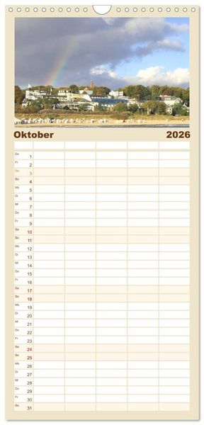 Produktbild: Familienplaner 2026 - Die Seeb&auml;der 2026 mit 5 Spalten (Wandkalender, 21 x 45 cm) CALVENDO