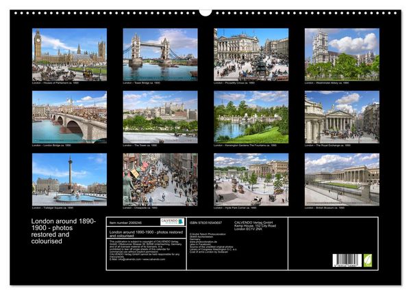 Produktbild: London around 1890-1900 - photos restored and colourised (Wall Calendar 2026 DIN A2 landscape), CALVENDO 12 Month Wall Calendar