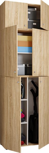 Produktbild: Holz Besenschrank Staubsauger Putzschrank Lona A