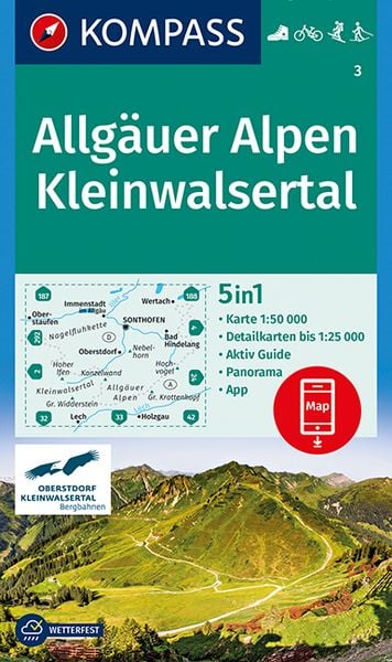 Produktbild: KOMPASS Wanderkarte Allg&auml;uer Alpen, Kleinwalsertal