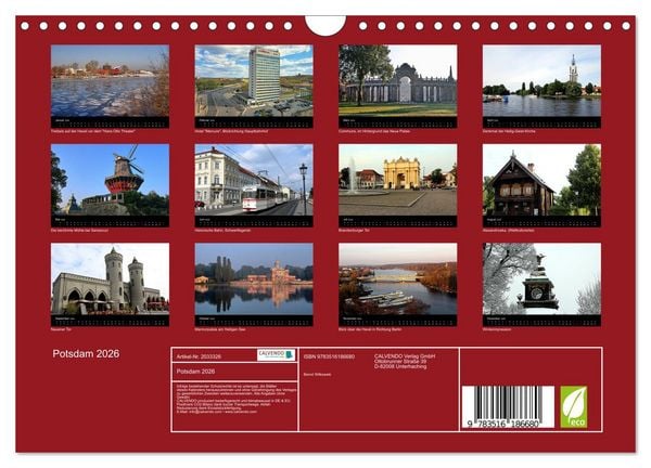 Produktbild: Potsdam 2026 (Wandkalender 2026 DIN A4 quer), CALVENDO Monatskalender