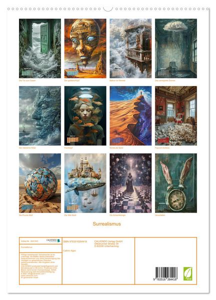 Produktbild: Surrealismus (hochwertiger Premium Wandkalender 2026 DIN A2 hoch), Kunstdruck in Hochglanz