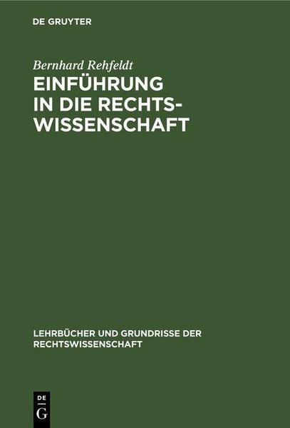 Produktbild: Einf&uuml;hrung in die Rechtswissenschaft