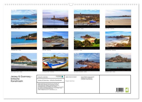 Produktbild: Jersey & Guernsey - britische Kanalinseln (Wandkalender 2026 DIN A2 quer), CALVENDO Monatskalender