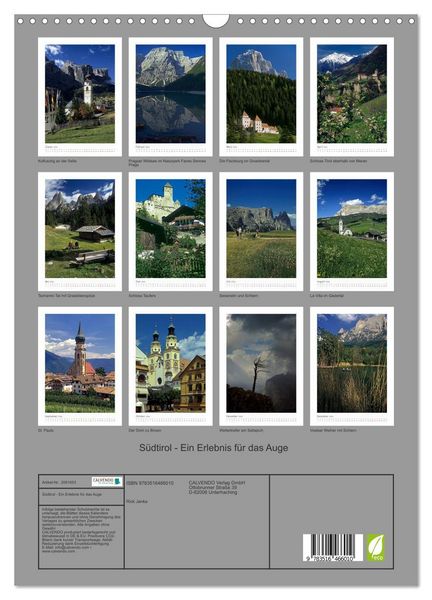 Produktbild: S&uuml;dtirol - Ein Erlebnis f&uuml;r das Auge (Wandkalender 2026 DIN A3 hoch), CALVENDO Monatskalender