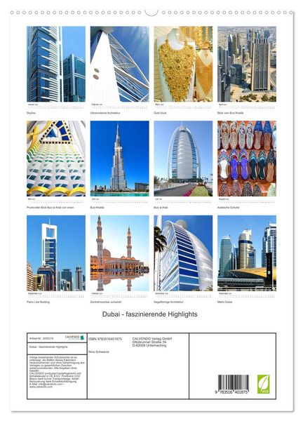 Produktbild: Dubai - faszinierende Highlights (hochwertiger Premium Wandkalender 2026 DIN A2 hoch), Kunstdruck in Hochglanz