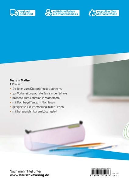 Produktbild: &Uuml;bungsheft mit Tests in Mathe 1. Klasse