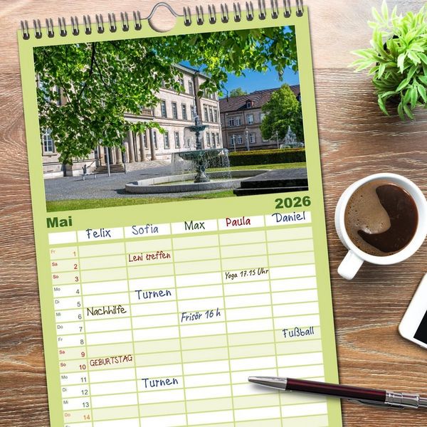 Produktbild: Familienplaner 2026 - T&uuml;bingen - Schw&auml;bische Perle am Neckar mit 5 Spalten (Wandkalender, 21 x 45 cm) CALVENDO