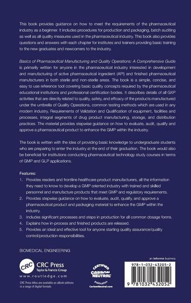 Produktbild: Basics of Pharmaceutical Manufacturing and Quality Operations