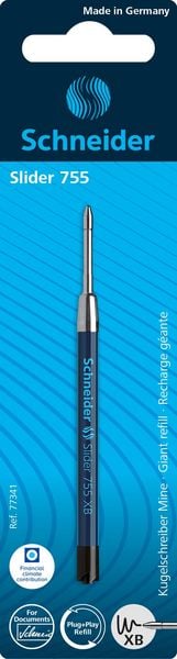 Produktbild: Schneider Kugelschreiber Mine Slider 755 XB, schwarz, Blisterkarte mit 1 St&uuml;ck