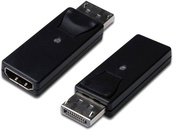 Digitus DB-340602-000-S DisplayPort / HDMI Adapter [1x DisplayPort Stecker - 1x HDMI-Buchse] Schwarz doppelt geschirmt, 