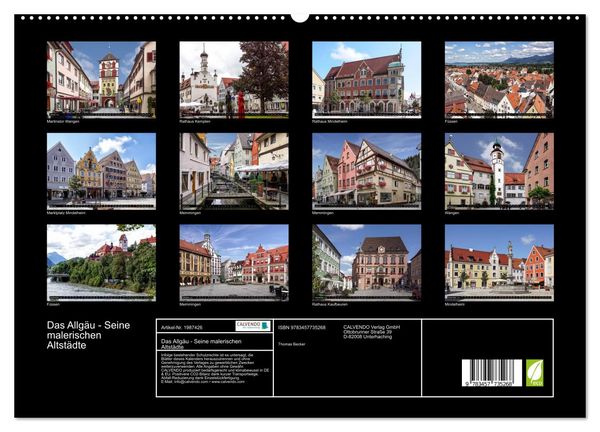 Produktbild: Das Allg&auml;u - Seine malerischen Altst&auml;dte (hochwertiger Premium Wandkalender 2026 DIN A2 quer), Kunstdruck in Hochglanz