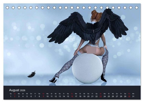 Produktbild: Engel der Verf&uuml;hrung - Mythologie als Akt (Tischkalender 2026 DIN A5 quer), CALVENDO Monatskalender