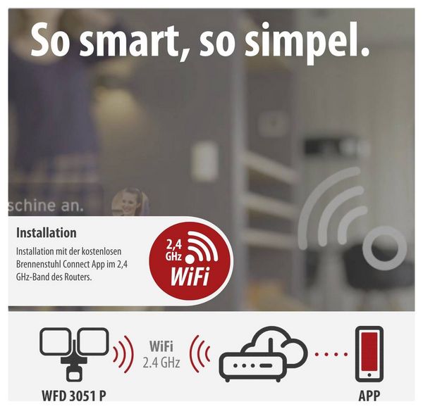 Produktbild: Brennenstuhl brennenstuhl&reg;Connect 1179060020 LED-Au&szlig;enstrahler 36W Leuchtfarben: Wei&szlig;