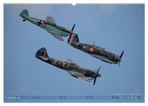 Produktbild: Historische Propellerflugzeuge 2026 (Wandkalender 2026 DIN A2 quer), CALVENDO Monatskalender