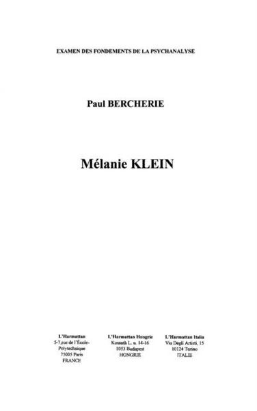 Produktbild: Melanie klein
