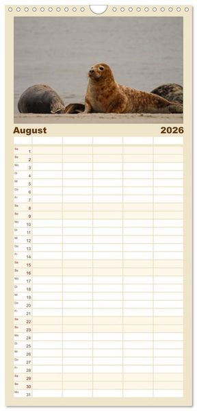 Produktbild: Familienplaner 2026 - Helgoland und die D&uuml;ne mit 5 Spalten (Wandkalender, 21 x 45 cm) CALVENDO