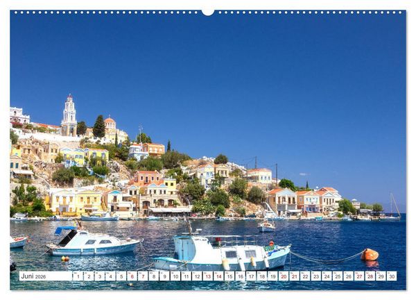 Produktbild: Rhodos und Symi, Perlen in der &Auml;gis (Wandkalender 2026 DIN A2 quer), CALVENDO Monatskalender