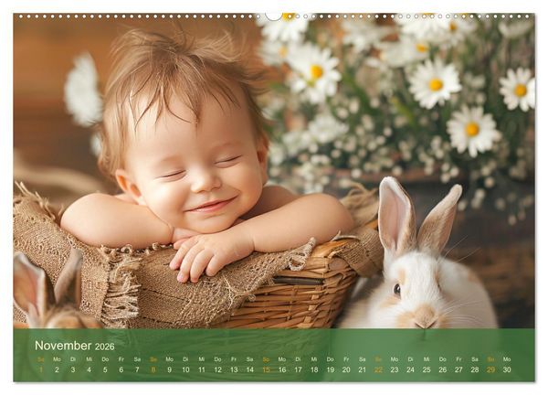 Produktbild: Zauberhafte Babys. S&uuml;&szlig;e Momente mit niedlichen Tieren (hochwertiger Premium Wandkalender 2026 DIN A2 quer), Kunstdruck in Hochglanz