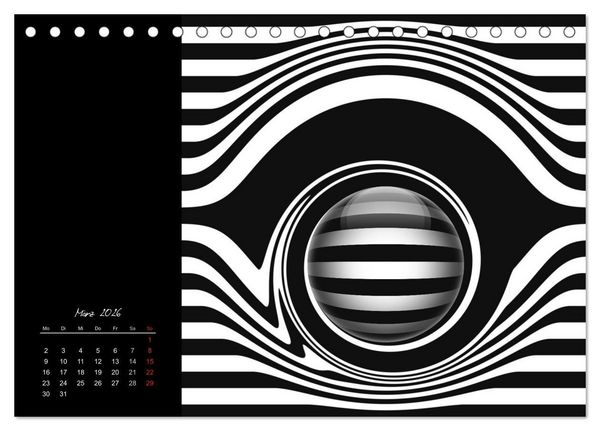 Produktbild: Optische Kunst im Quadrat (Tischkalender 2026 DIN A5 quer), CALVENDO Monatskalender