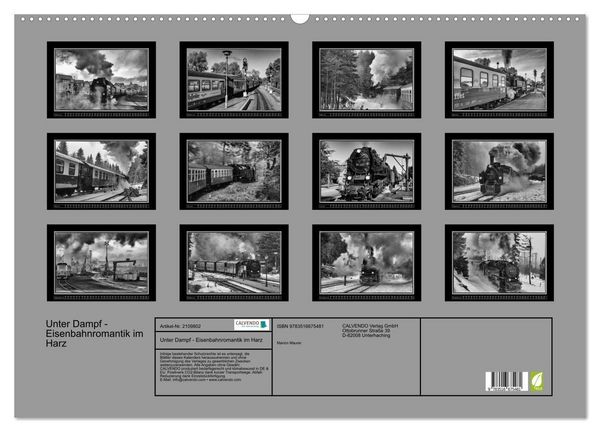 Produktbild: Unter Dampf - Eisenbahnromantik im Harz (Wandkalender 2026 DIN A2 quer), CALVENDO Monatskalender
