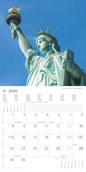 Produktbild: New York 2026 - Broschürenkalender 30x30 cm (30x60 geöffnet) - Kalender mit Platz für Notizen - Bildkalender - Wandplaner - Wandkalender