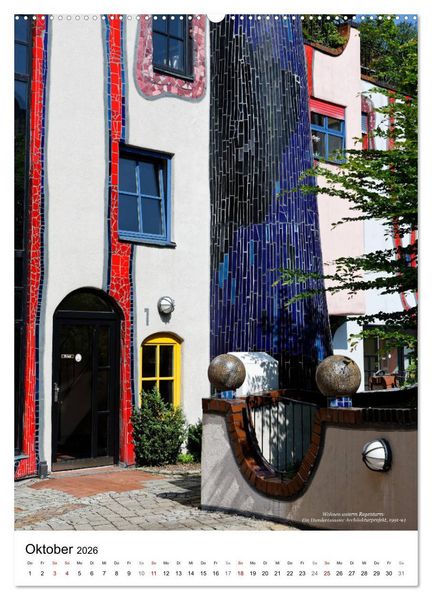 Produktbild: Wohnen unterm Regenturm - Ein Hundertwasser Architekturprojekt, 1991-94 (Wandkalender 2026 DIN A2 hoch), CALVENDO Monatskalender