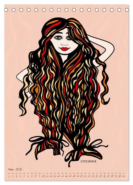 Produktbild: Die HAIRSTYLAS Trendfrisuren (Tischkalender 2026 DIN A5 hoch), CALVENDO Monatskalender