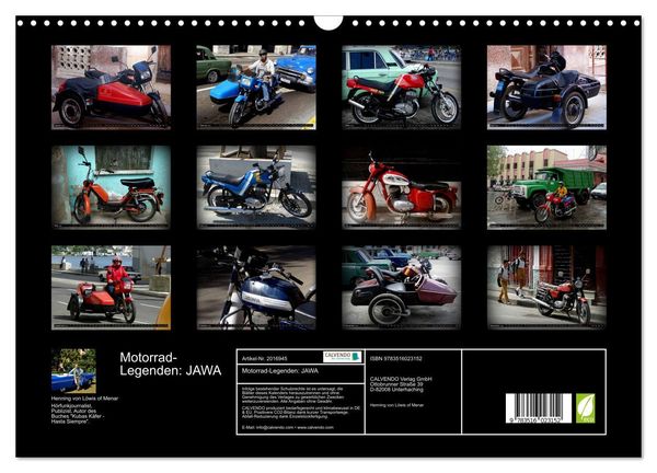 Produktbild: Motorrad-Legenden: JAWA (Wandkalender 2026 DIN A3 quer), CALVENDO Monatskalender