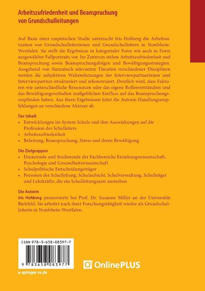 Produktbild: Arbeitszufriedenheit und Beanspruchung von Grundschulleitungen